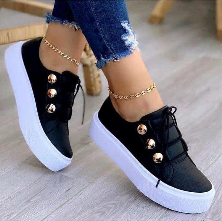 Women's Lace-up Flats Sneakers