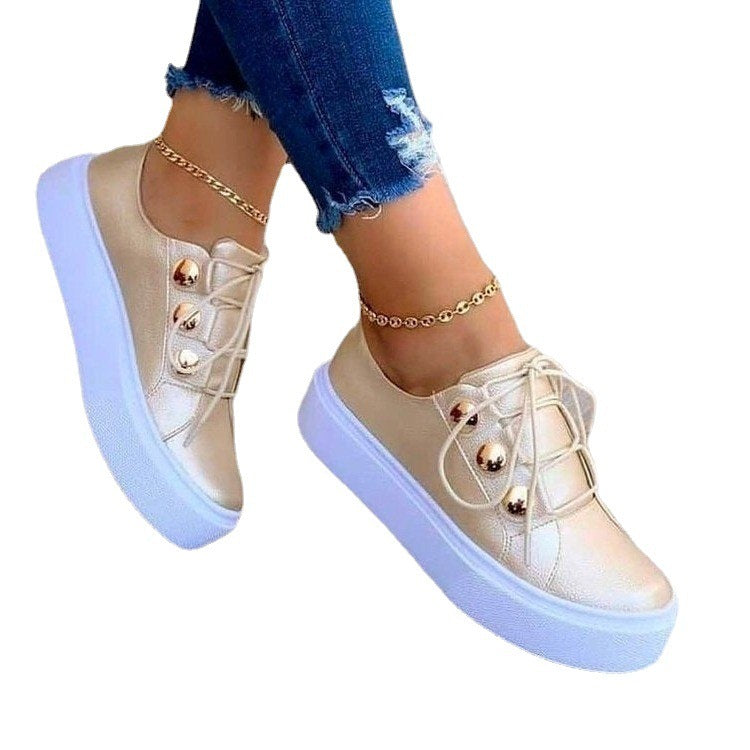 Women's Lace-up Flats Sneakers